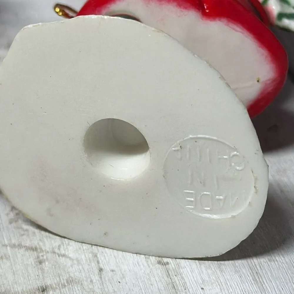 Vintage Christmas Ornaments set of 4 Hard Plastic Made‎ in China 2 boys 2 girls